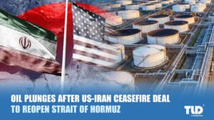 OIL PLUNGES AFTER US-IRAN CEASEFIRE DEAL TO REOPEN STRAIT OF HORMUZ