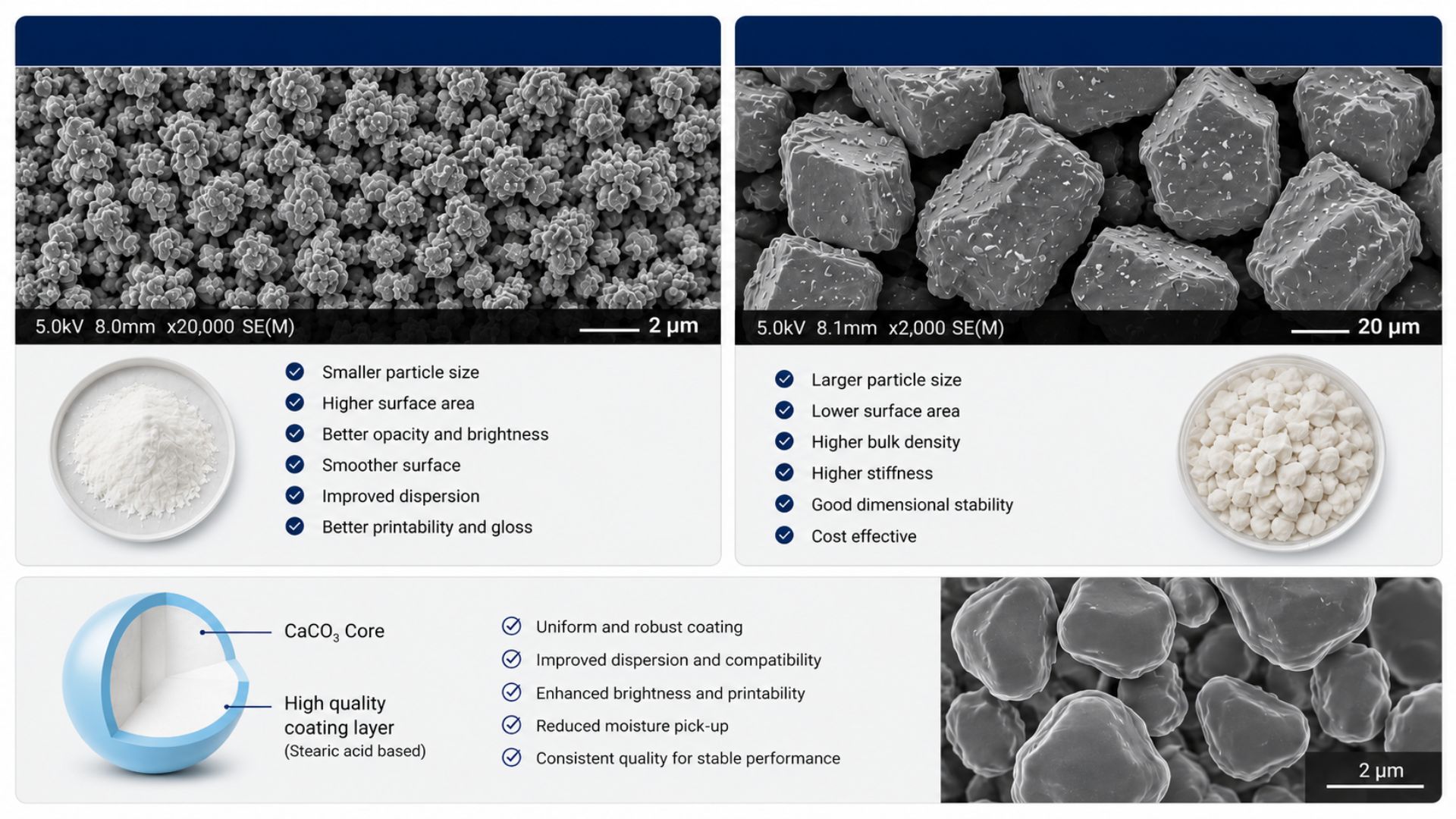 High-quality Ground calcium carbonate improves dispersion, process stability, and film performance