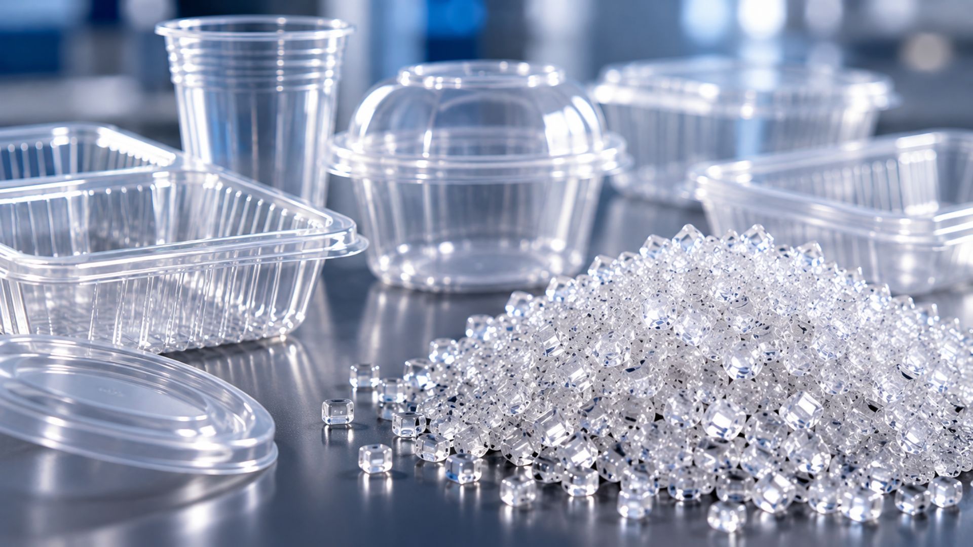 PS resin is processed into sheets and thermoformed into a range of products